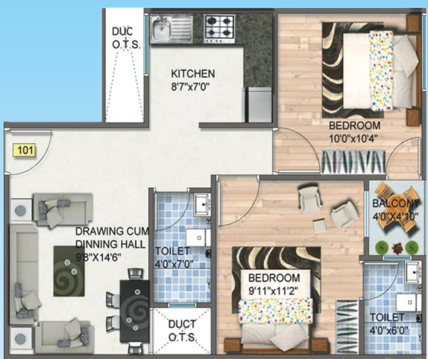 2 BHK Flat in Maha Mangala Residency in Bhawrasla, Indore - Image 875469