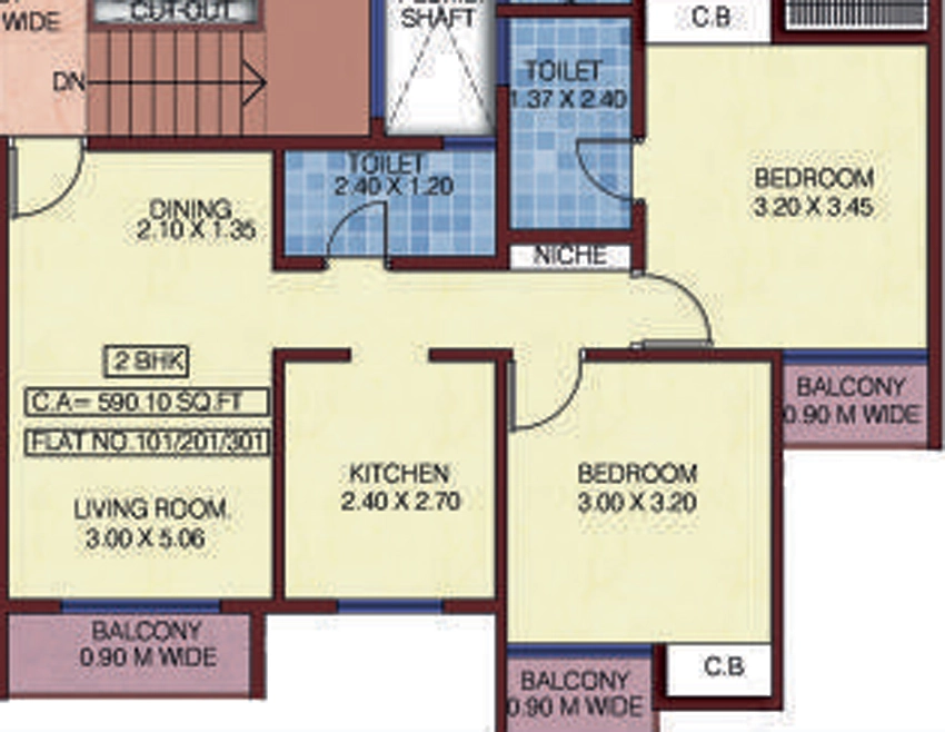 2 BHK Flat in Enkay Garden in Taloja, Navi Mumbai - Image 875506