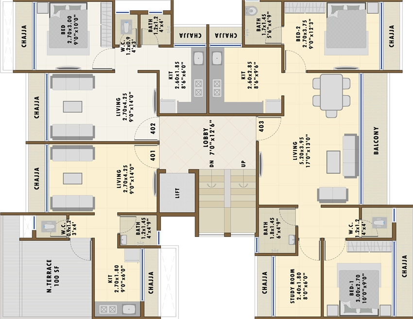 Floor Plan of Vibrant Shree Residency in Karanjade, Navi Mumbai - Image 327389