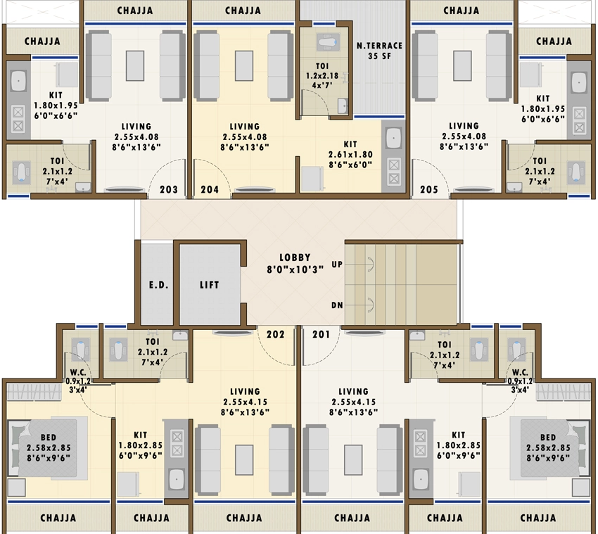 Floor Plan of Lakshadeep Jupiter in Karanjade, Navi Mumbai - Image 327562