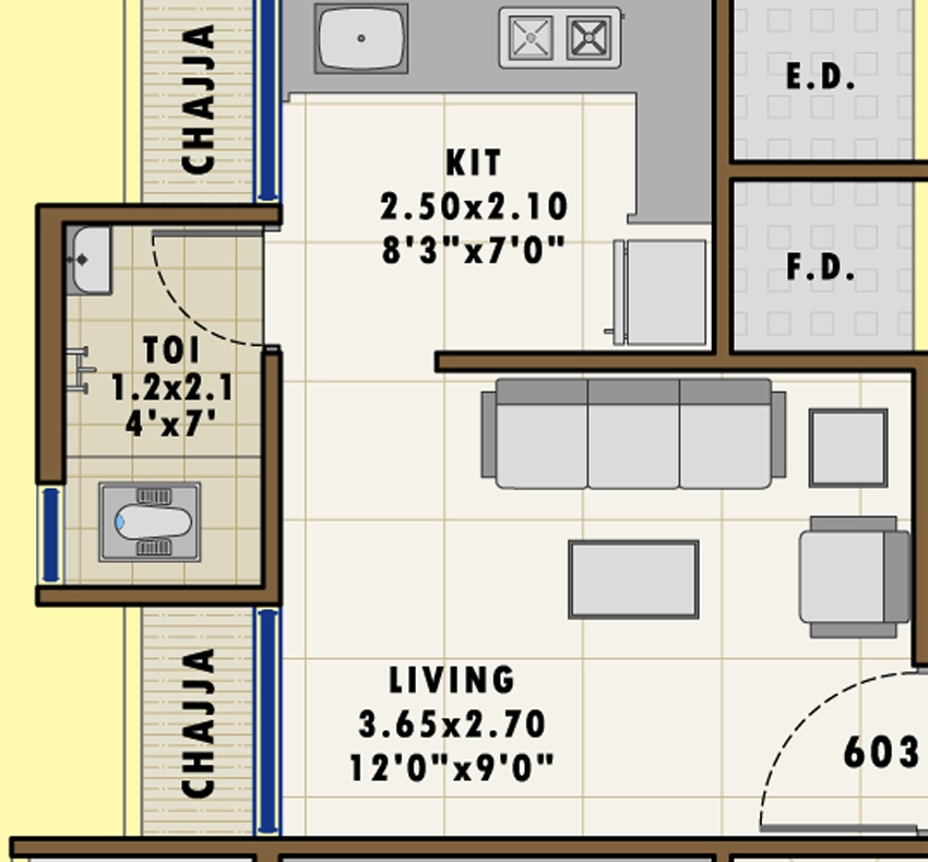 1 RK Flat in Hezal Om Shiv Sai in Ulwe, Navi Mumbai - Image 875655
