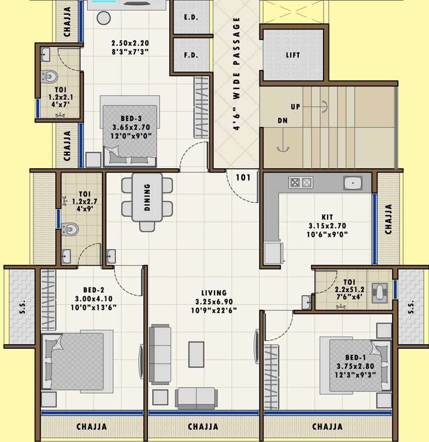 3 BHK Flat in Hezal Om Shiv Sai in Ulwe, Navi Mumbai - Image 875657