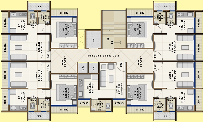 Floor Plan of Hezal Om Shiv Sai in Ulwe, Navi Mumbai - Image 327570