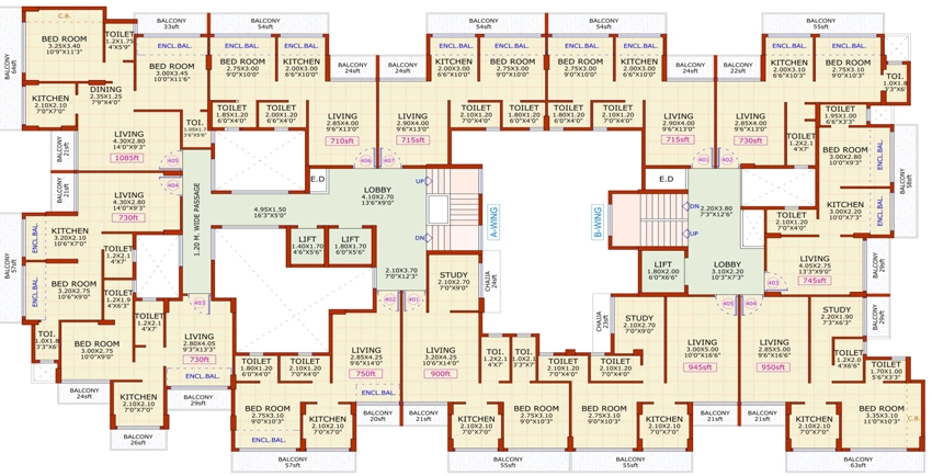 Floor Plan of Om Jay Vitthal Complex in Pushpak Nagar, Navi Mumbai - Image 327577