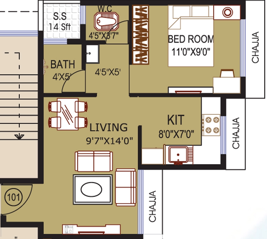 1 BHK Flat in Kamal Aurum in Ulwe, Navi Mumbai - Image 875713