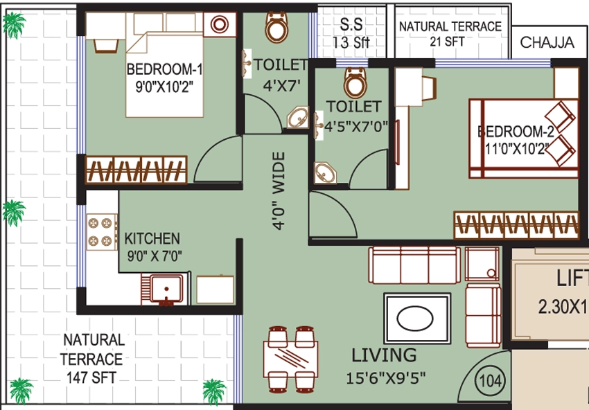 2 BHK Flat in Kamal Aurum in Ulwe, Navi Mumbai - Image 875714
