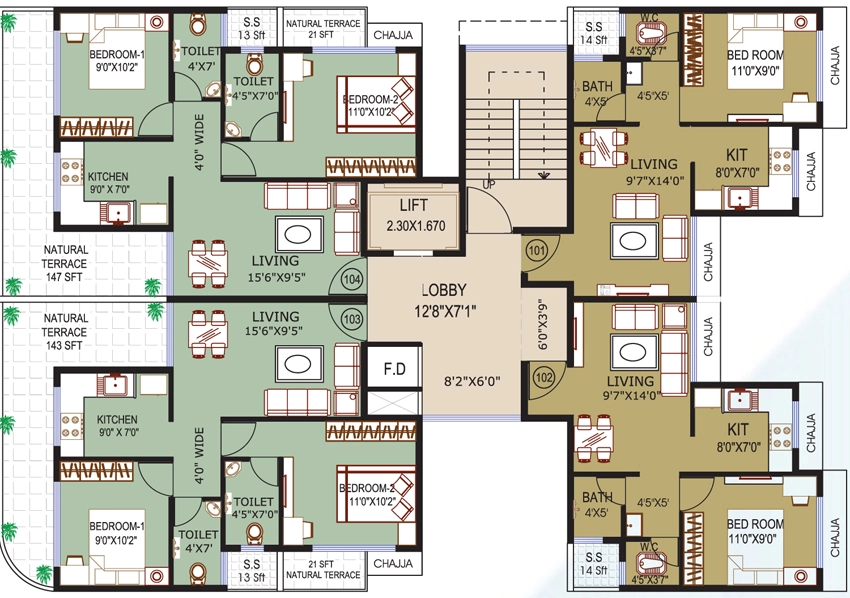 Floor Plan of Kamal Aurum in Ulwe, Navi Mumbai - Image 327676