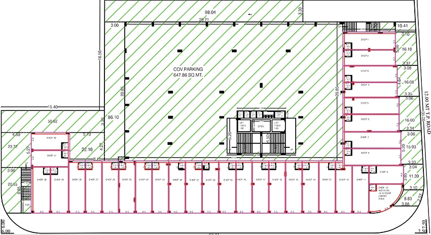 Floor Plan of Amrut Complex in Uvarsad, Gandhinagar - Image 327857