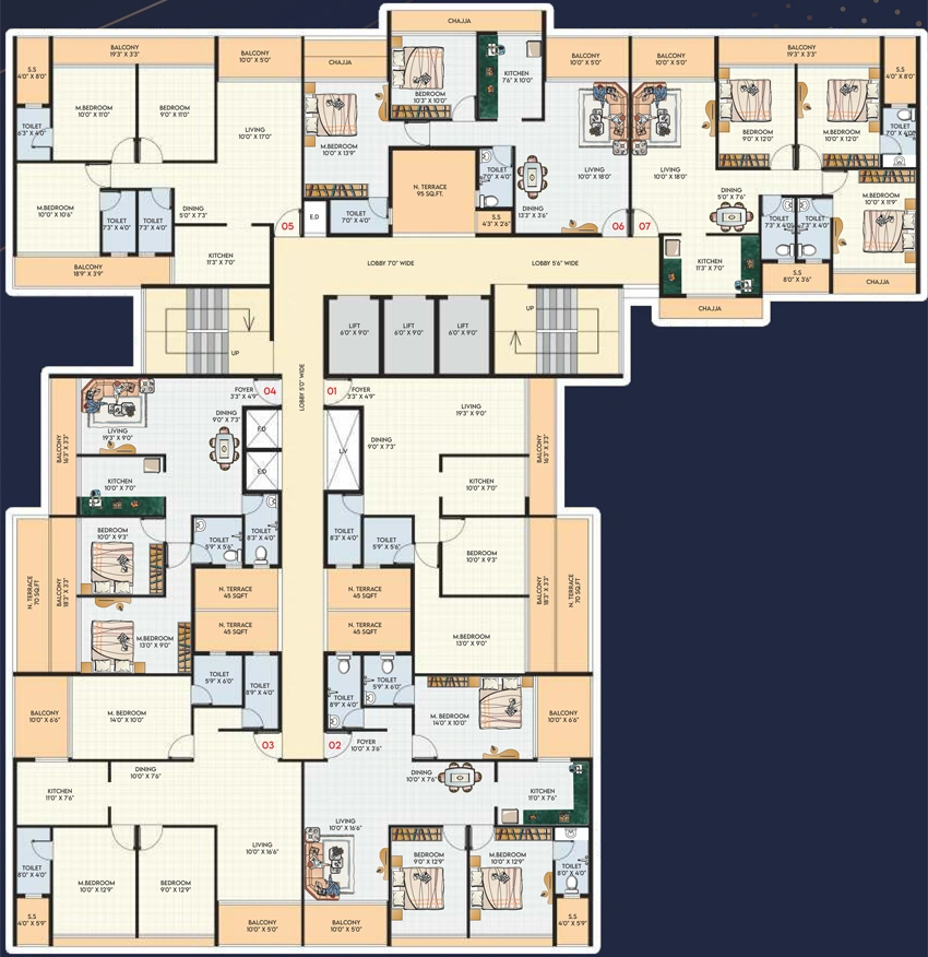 Floor Plan of Bhaveshwar Infinity in Ulwe, Navi Mumbai - Image 328385