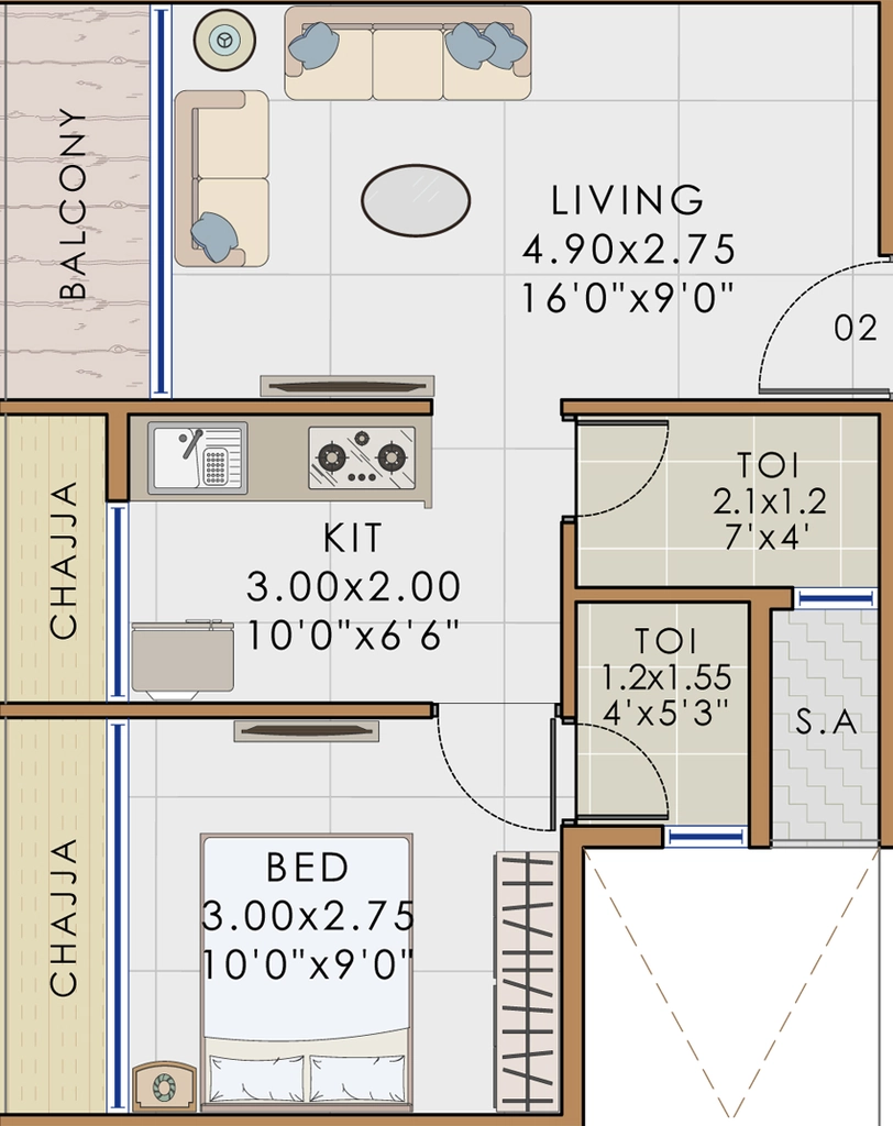 1 BHK Flat in Bhaveshwar Vista in Kamothe, Navi Mumbai - Image 876183