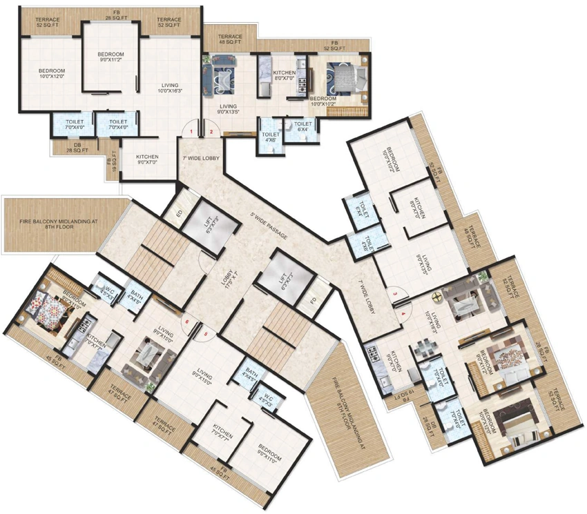 Floor Plan of Devam Elegant Iona in Panvel, Navi Mumbai - Image 328471