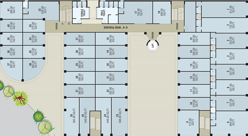 Floor Plan of Goldmine Jewel in Sector 26, Gandhinagar - Image 328513
