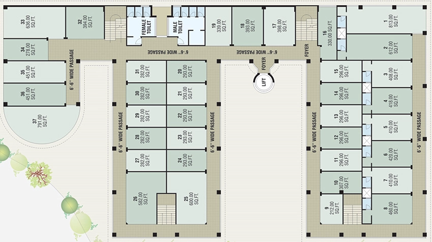 Floor Plan of Goldmine Jewel in Sector 26, Gandhinagar - Image 328512
