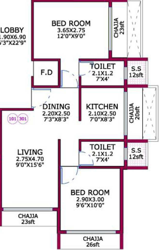 2 BHK Flat in Vishrut Casablanca in Ulwe, Navi Mumbai - Image 876248