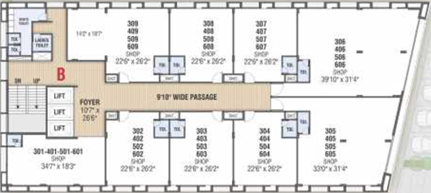 Floor Plan of Jay Vrundavan Trade Center in Kudasan, Gandhinagar - Image 328620