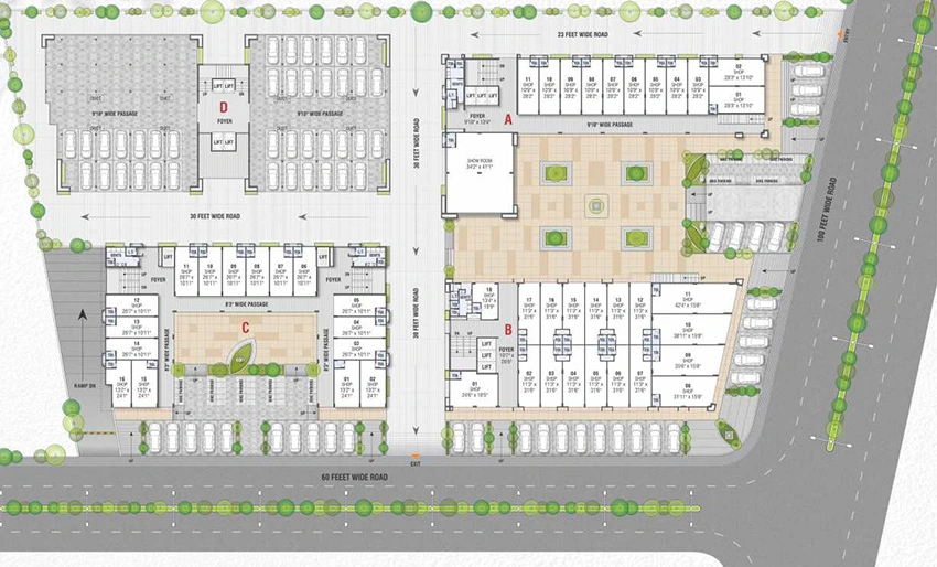 Master Plan of Jay Vrundavan Trade Center in Kudasan, Gandhinagar - Image 328619