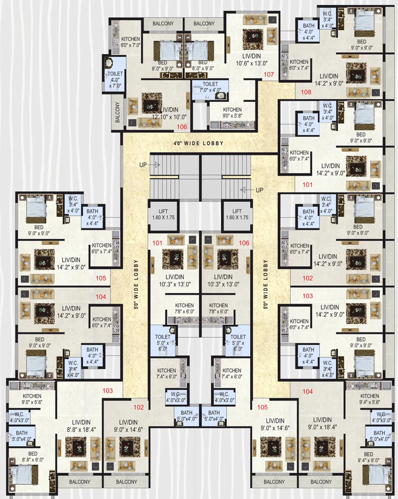 Floor Plan of Raj Jai Somnath Apartment in Kopar Khairane, Navi Mumbai - Image 328684