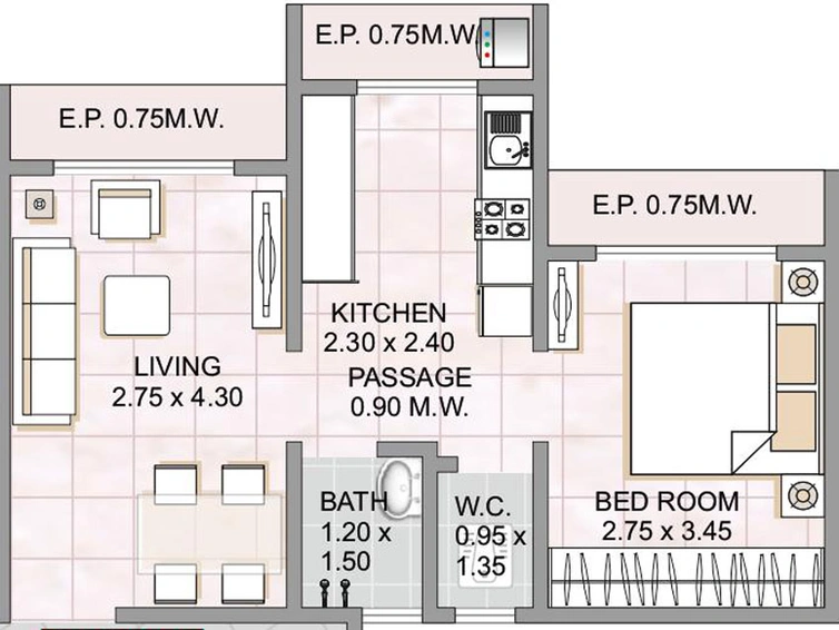 1 BHK Flat in Panvelkar Estate Greenford in Badlapur East, Thane - Image 446017