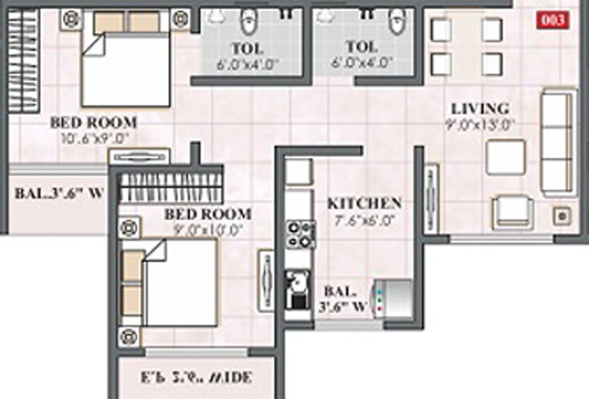 2 BHK Flat in Panvelkar Estate Greenford in Badlapur East, Thane - Image 446018