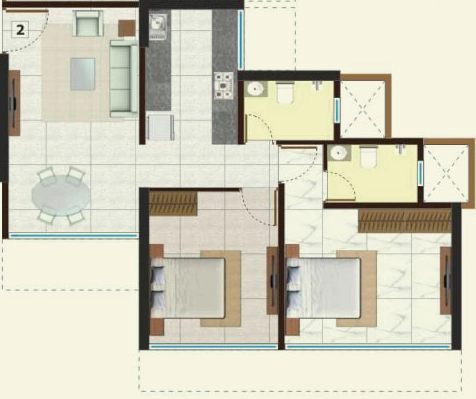 2 BHK Flat in Poddar Shri Ganesh Apartments in Goregaon West, Mumbai - Image 876395