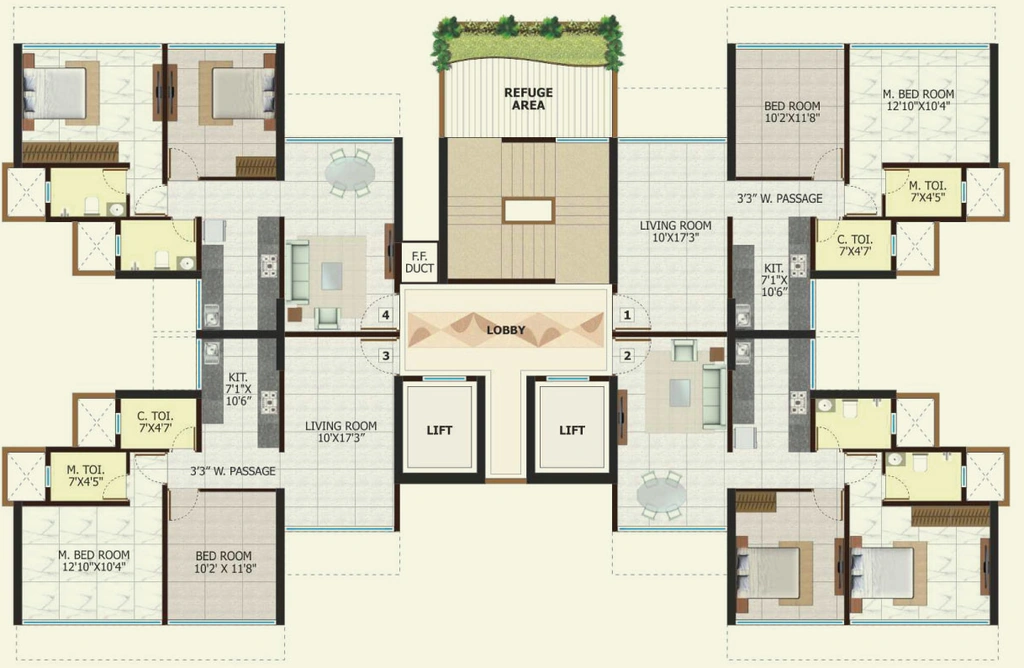 Floor Plan of Poddar Shri Ganesh Apartments in Goregaon West, Mumbai - Image 328759