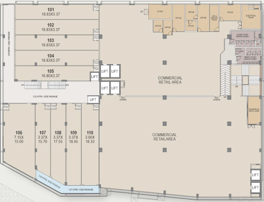 Floor Plan of Pramukh Anand Mall in Randesan, Gandhinagar - Image 328801