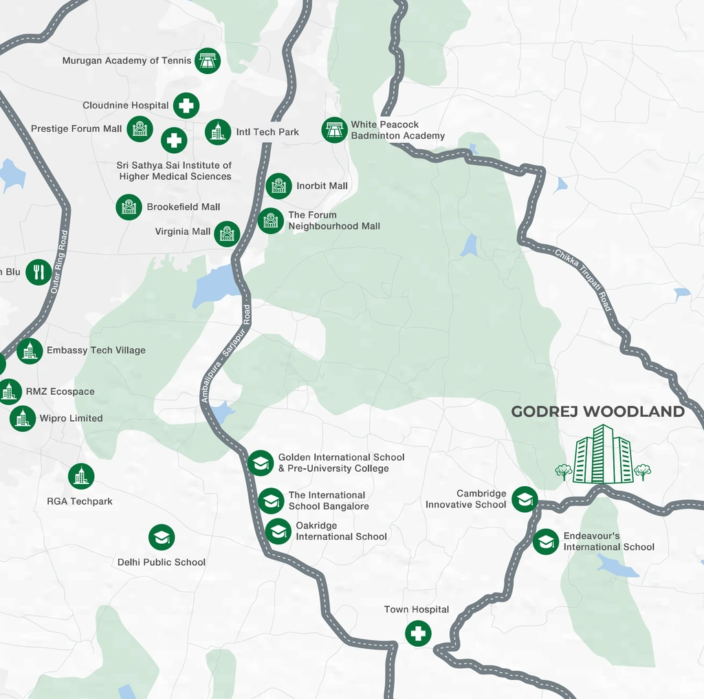 Location of Godrej Woodland in Sarjapur Road, Bangalore - Image 328894