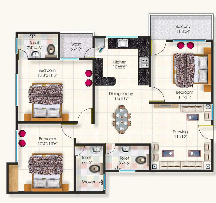 3 BHK Flat in Crystal Ideal City in Awadhpuri, Bhopal - Image 876517