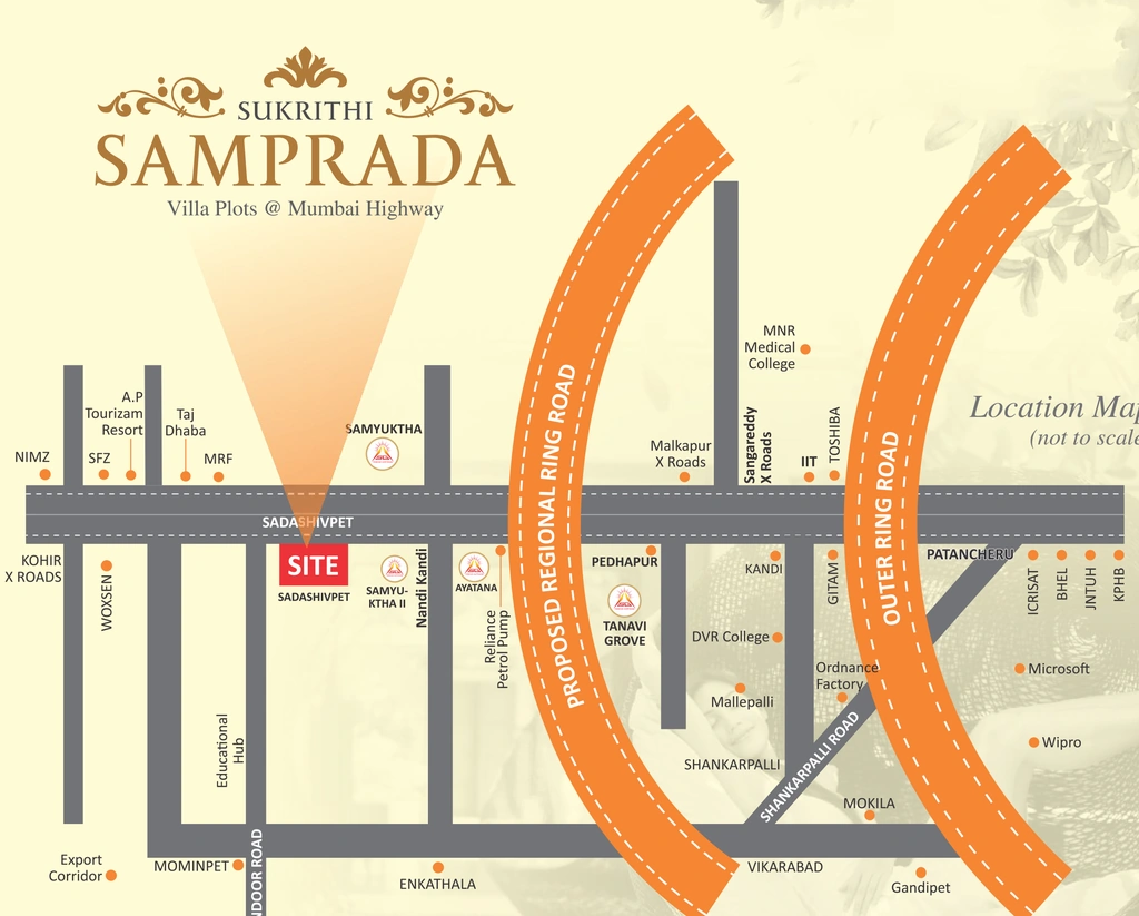 Location of Sukrithi Samprada Venture in Sadashivpet, Hyderabad - Image 329630