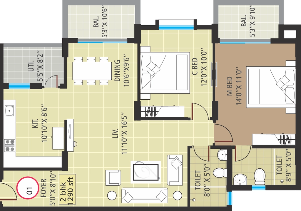 2 BHK Flat in Sumadhura Shikharam in Whitefield, Bangalore - Image 876963
