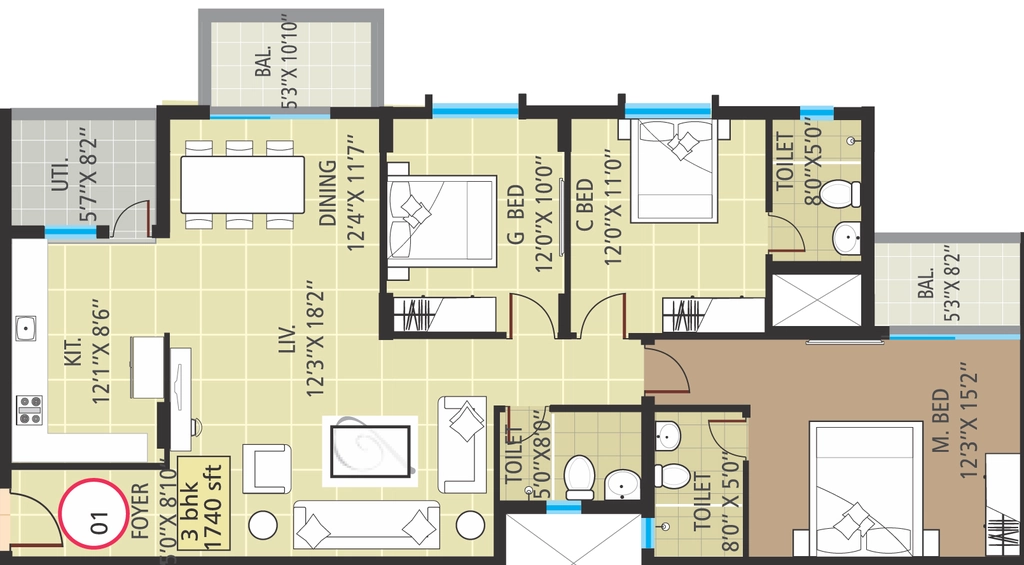 3 BHK Flat in Sumadhura Shikharam in Whitefield, Bangalore - Image 876965