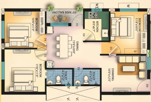 3 BHK Flat in Sanjita Sradha Aangan in Balianta, Bhubaneswar - Image 876979