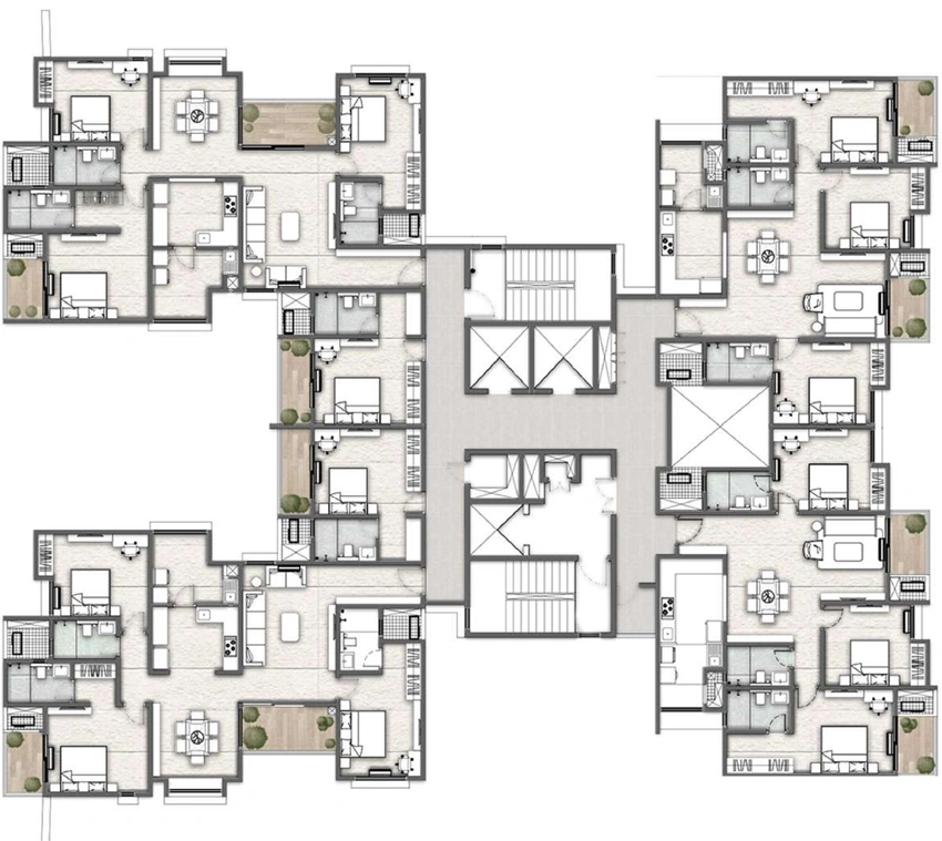 Floor Plan of Vajram Vivera in Kogilu, Bangalore - Image 329900