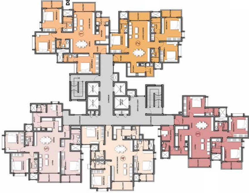 Floor Plan of Prestige Southern Star in Akshayanagar, Bangalore - Image 329919