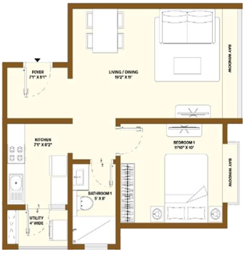 1 BHK Flat in Bhartiya Nikoo Homes 6 in Kogilu, Bangalore - Image 877140