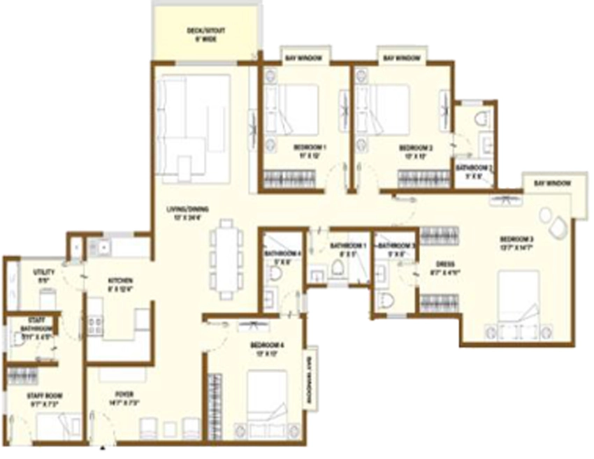 4 BHK Flat in Bhartiya Nikoo Homes 6 in Kogilu, Bangalore - Image 877143