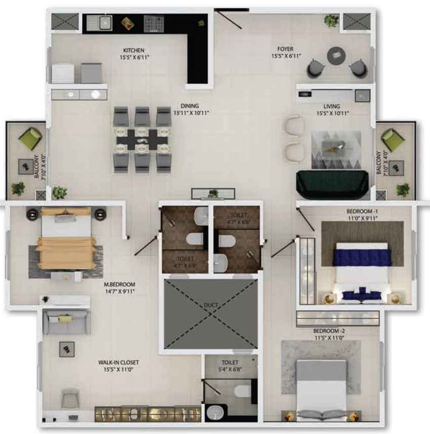 3 BHK Flat in Provident Sunworth City in Mysore Road, Bangalore - Image 877157