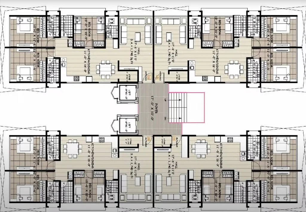 Floor Plan of Aakash Earrth in Bhimrad, Surat - Image 330246