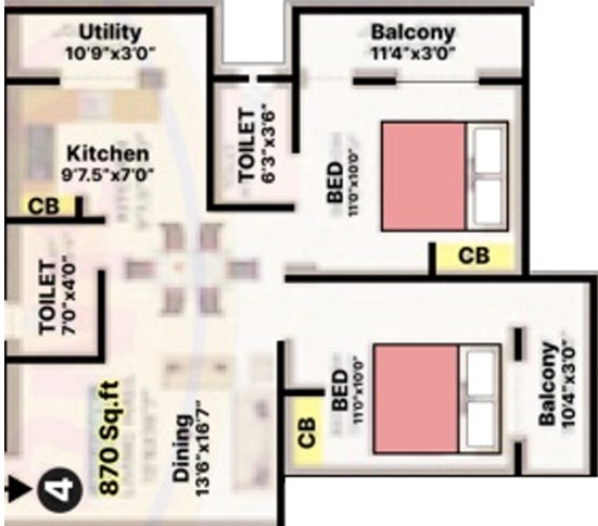 2 BHK Flat in Sri DGM Monica Residency in Urapakkam, Chennai - Image 877332