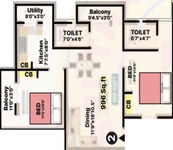 2 BHK Flat in Sri DGM Monica Residency in Urapakkam, Chennai - Image 877333