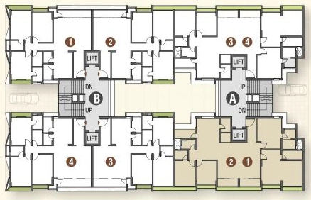 Floor Plan of Unity Domain Heights in Shyamal, Ahmedabad - Image 330348