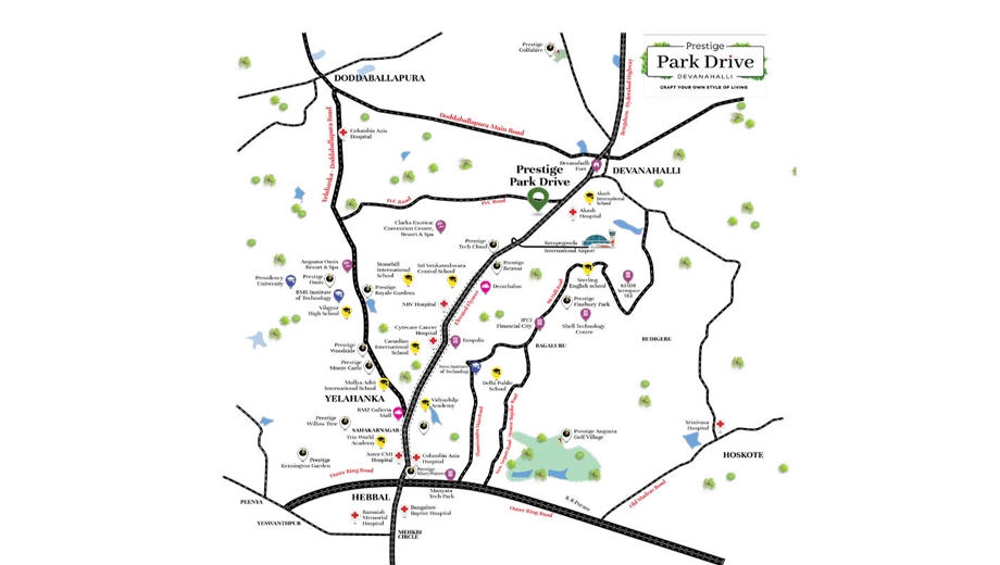 Location of Prestige Park Drive in Devanahalli, Bangalore - Image 330412