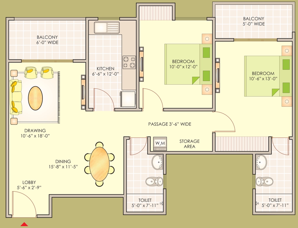 2 BHK Flat in Ashiana Greens in Indirapuram, Ghaziabad - Image 877775
