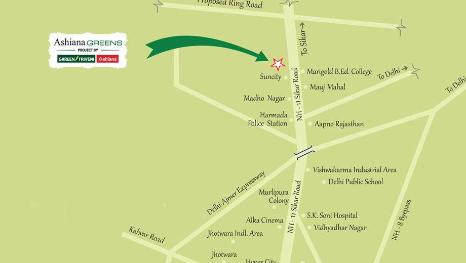 Location of Ashiana Greens in Indirapuram, Ghaziabad - Image 331054