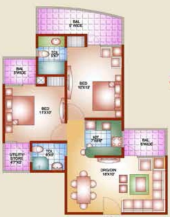 2 BHK Flat in K M Residency in Raj Nagar Extension, Ghaziabad - Image 877779