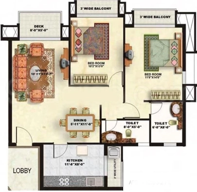 2 BHK Flat in Shipra Sun City in Indirapuram, Ghaziabad - Image 877788