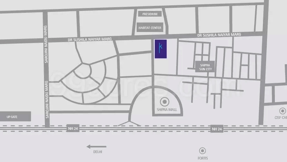 Location of Shipra Sun City in Indirapuram, Ghaziabad - Image 331075