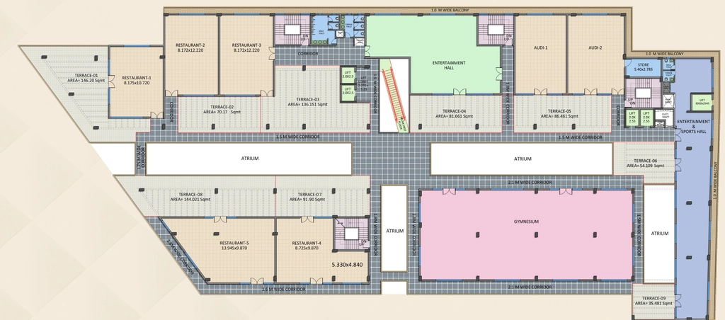 Floor Plan of TRG The Mall in Crossings Republik, Ghaziabad - Image 331090