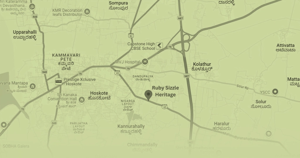 Location of Ruby Sizzle Heritage in Hoskote, Bangalore - Image 331714