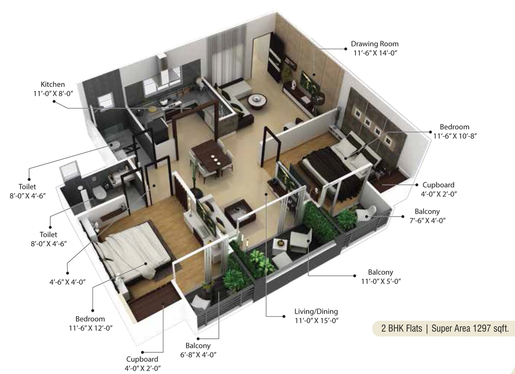 2 BHK Flat in Agrawal Sagar Life Style Towers in Bawadiya Kalan, Bhopal - Image 878156